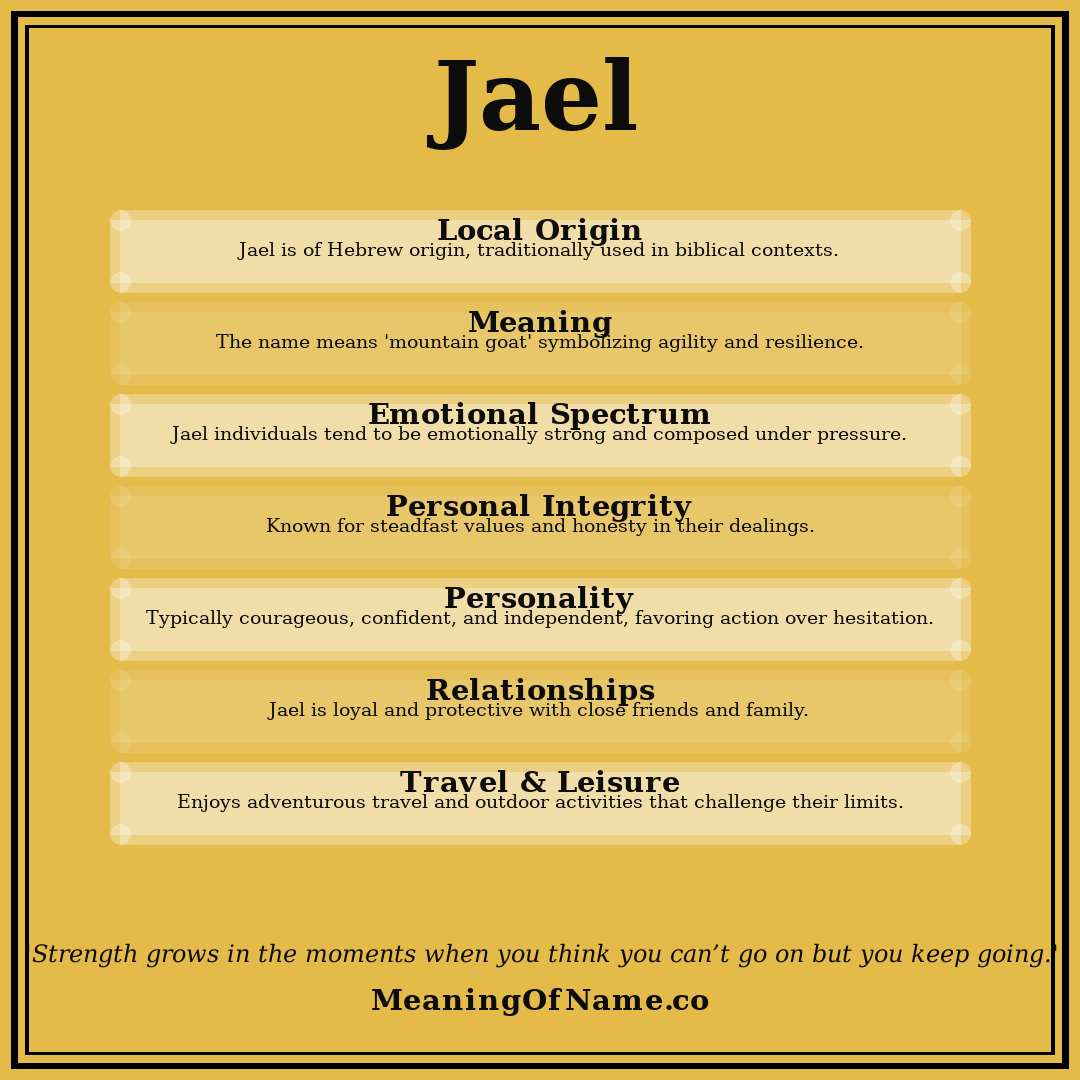 Jael name meaning poster