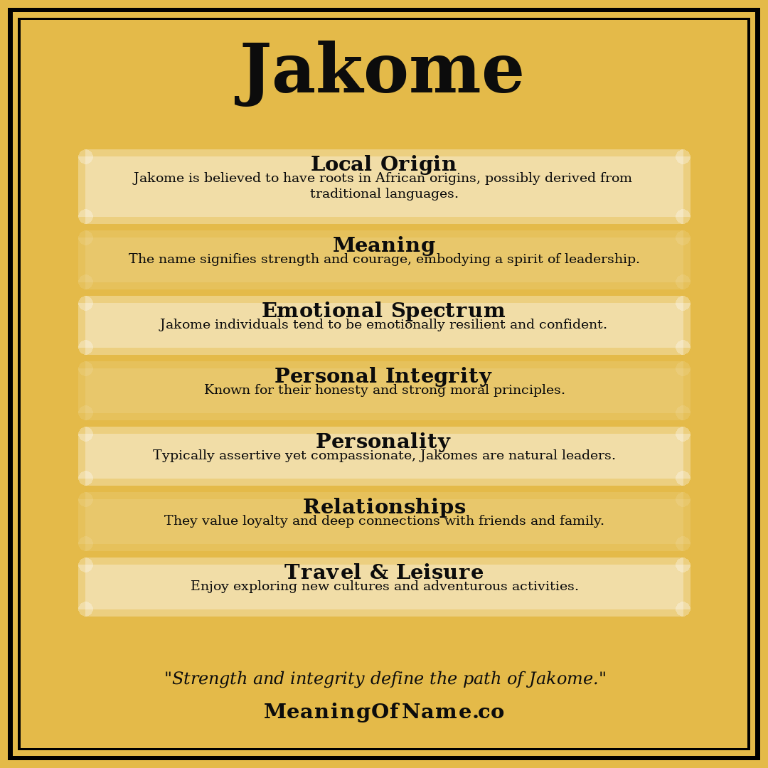 Jakome name meaning poster