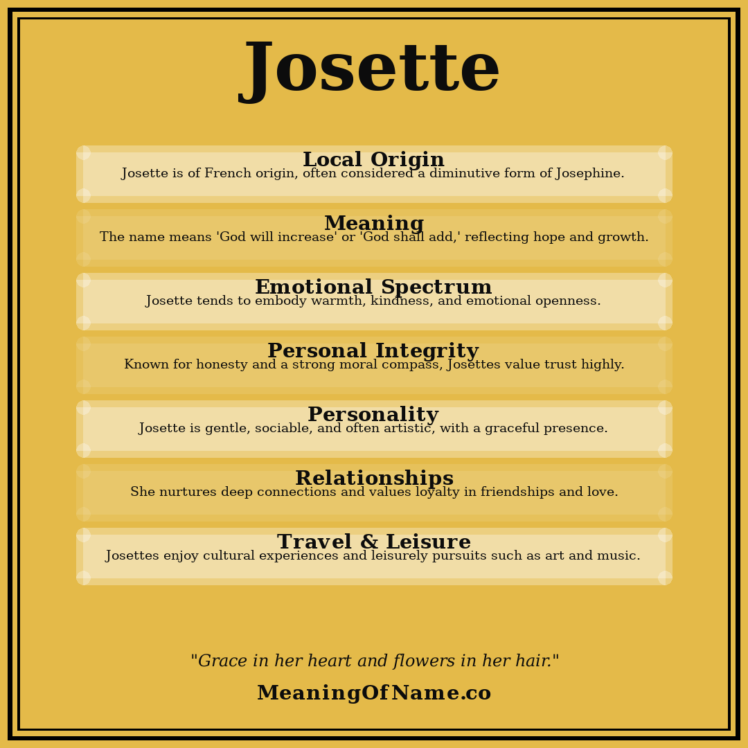 Josette name meaning poster