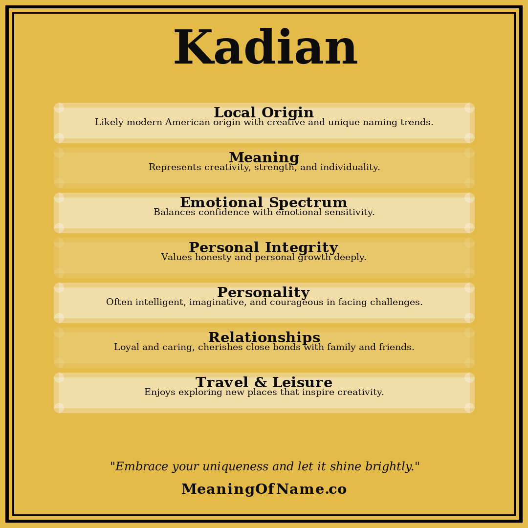 Kadian name meaning poster