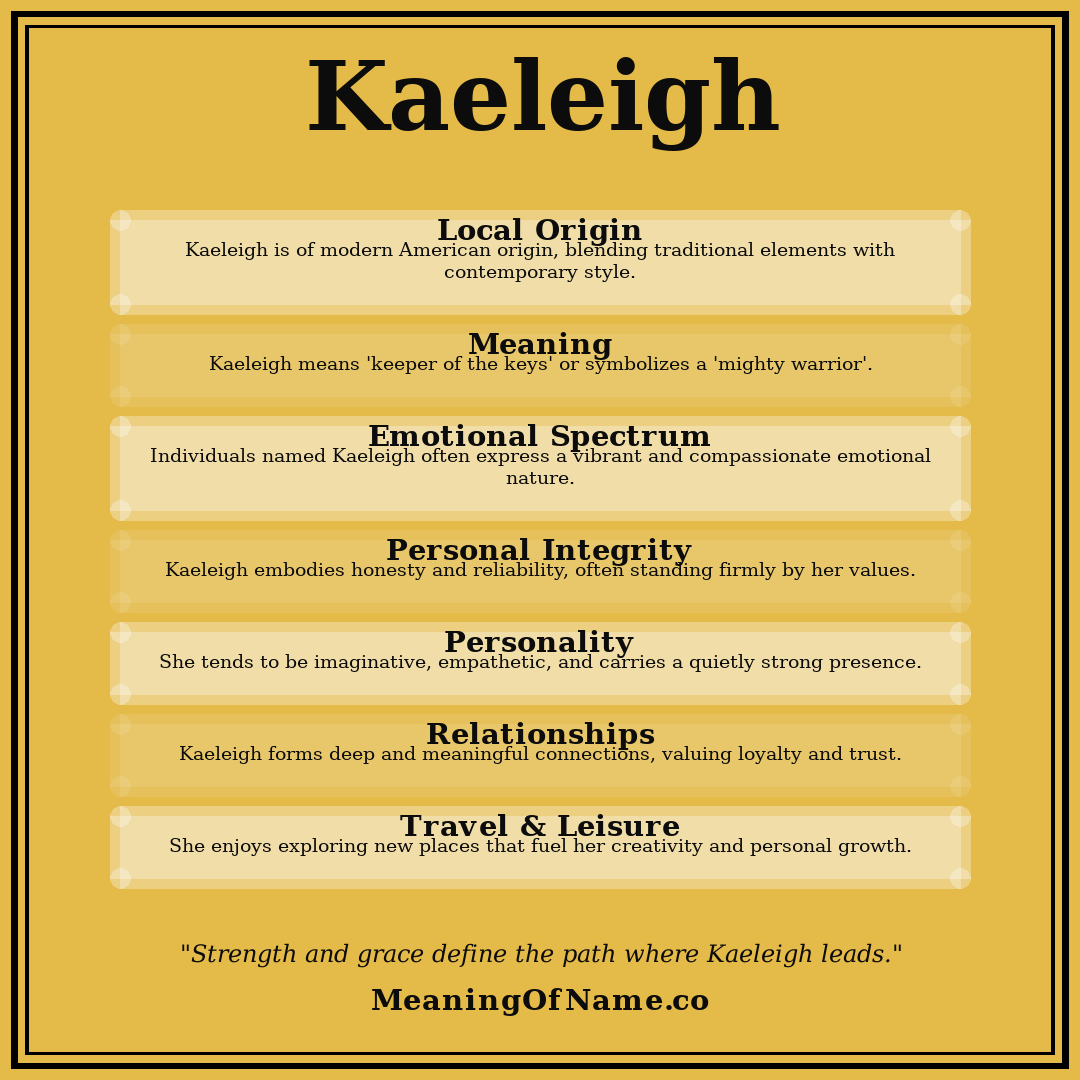 Kaeleigh name meaning poster