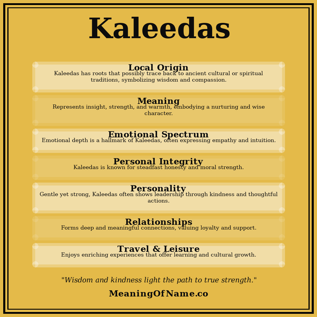 Kaleedas name meaning poster