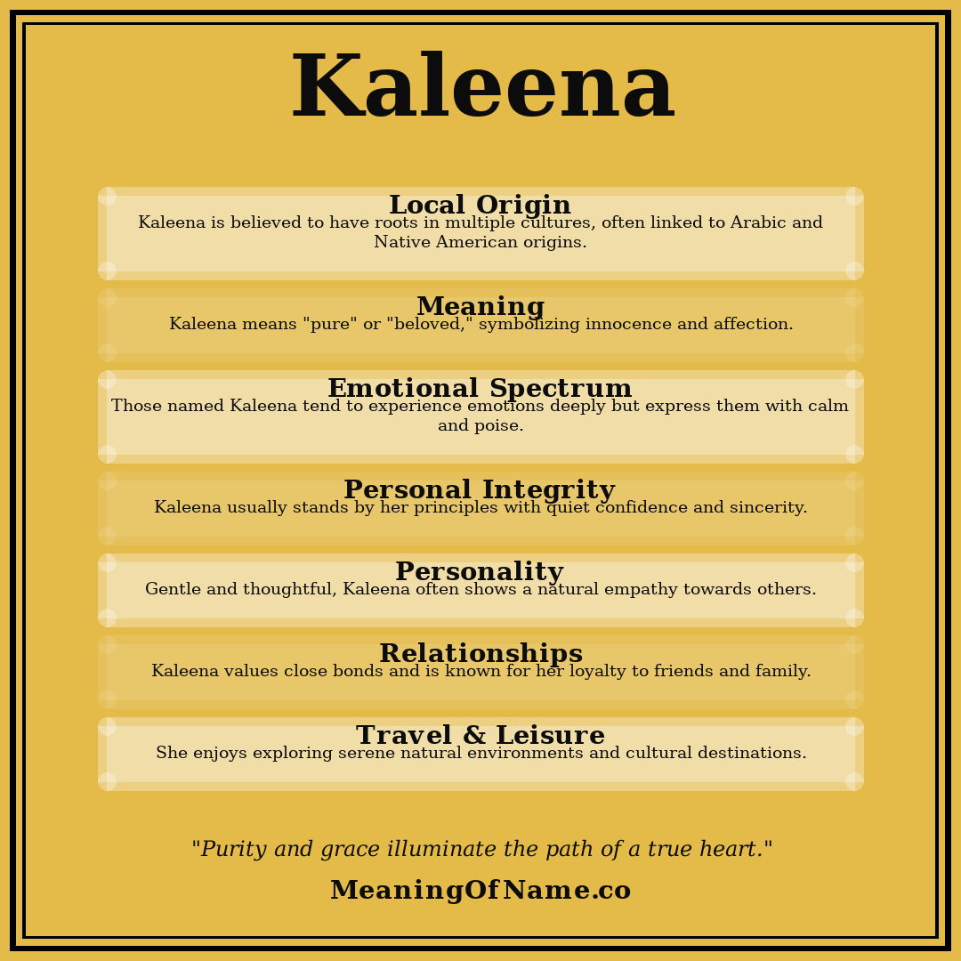 Kaleena name meaning poster