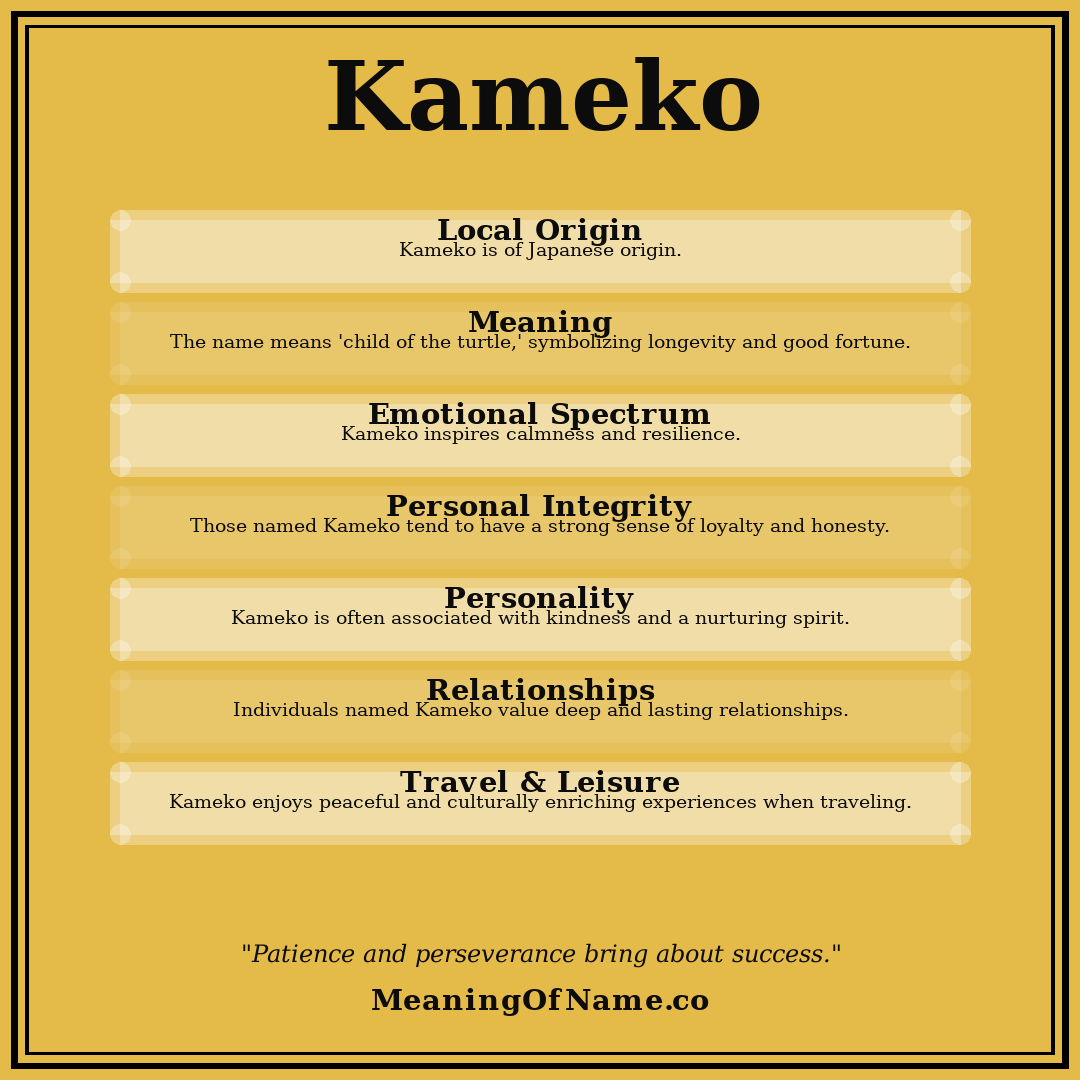 Kameko name meaning poster