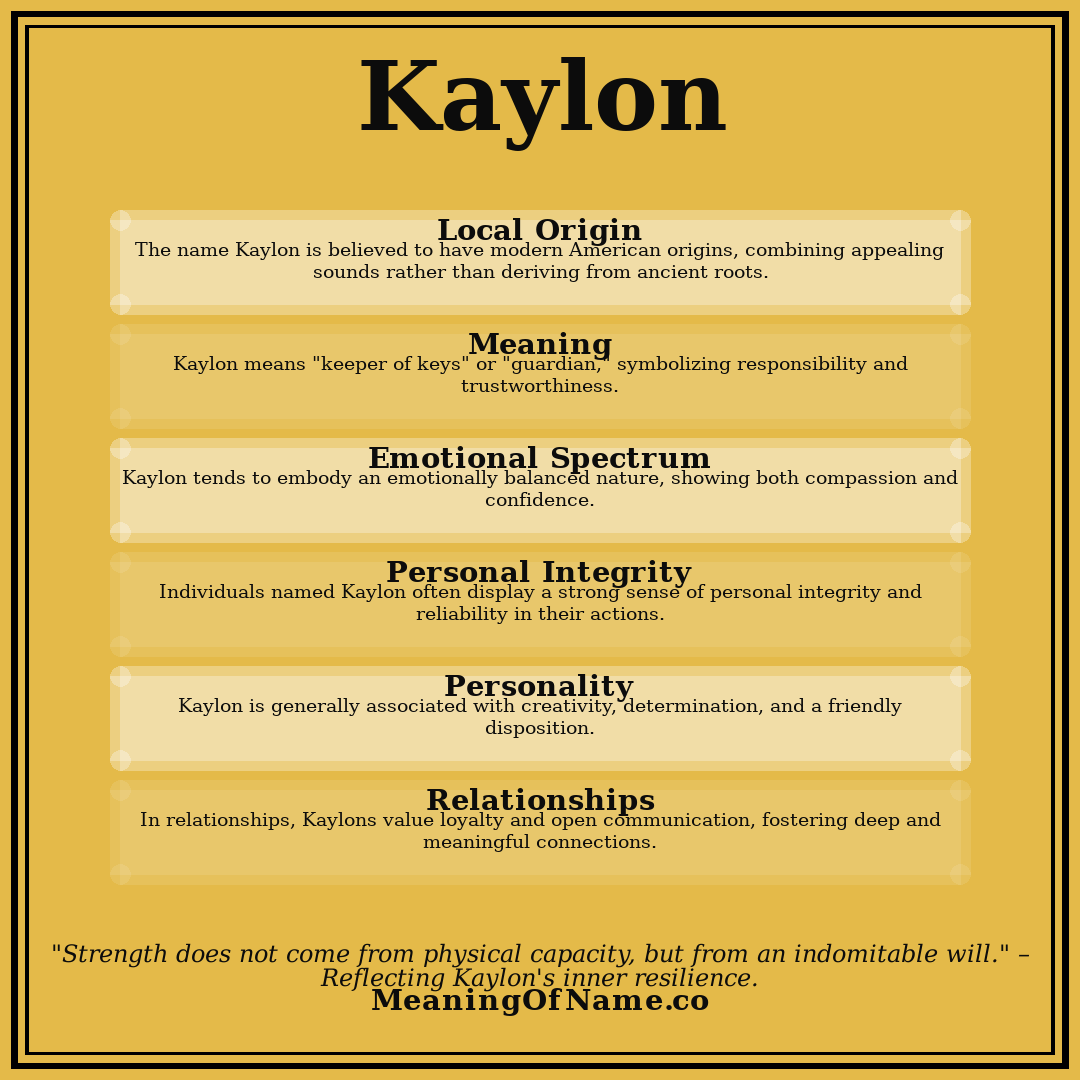 Kaylon name meaning poster