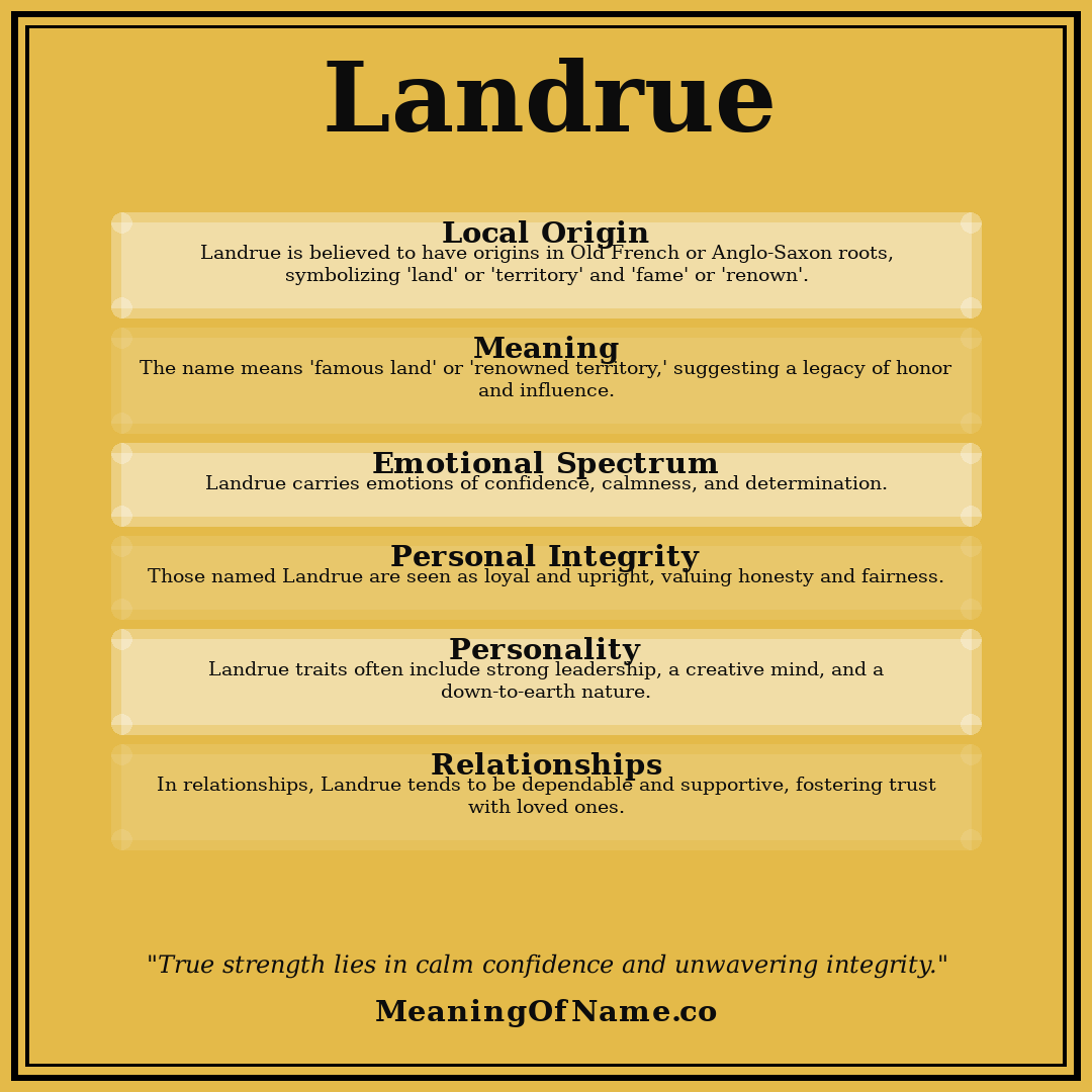 Landrue name meaning poster