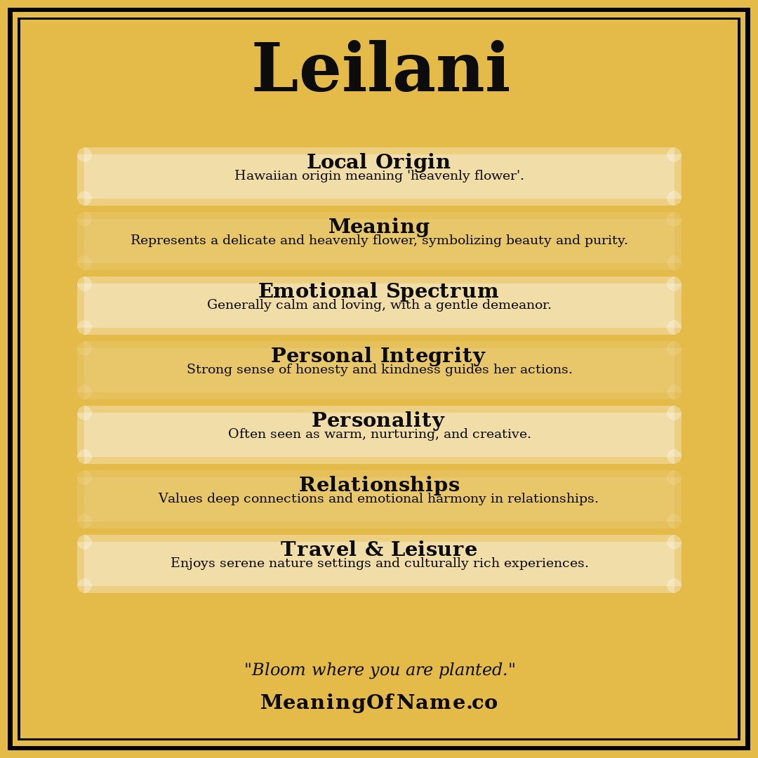 Leilani name meaning poster