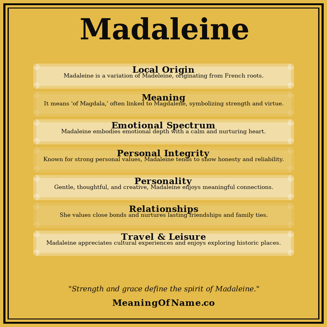 Madaleine name meaning poster