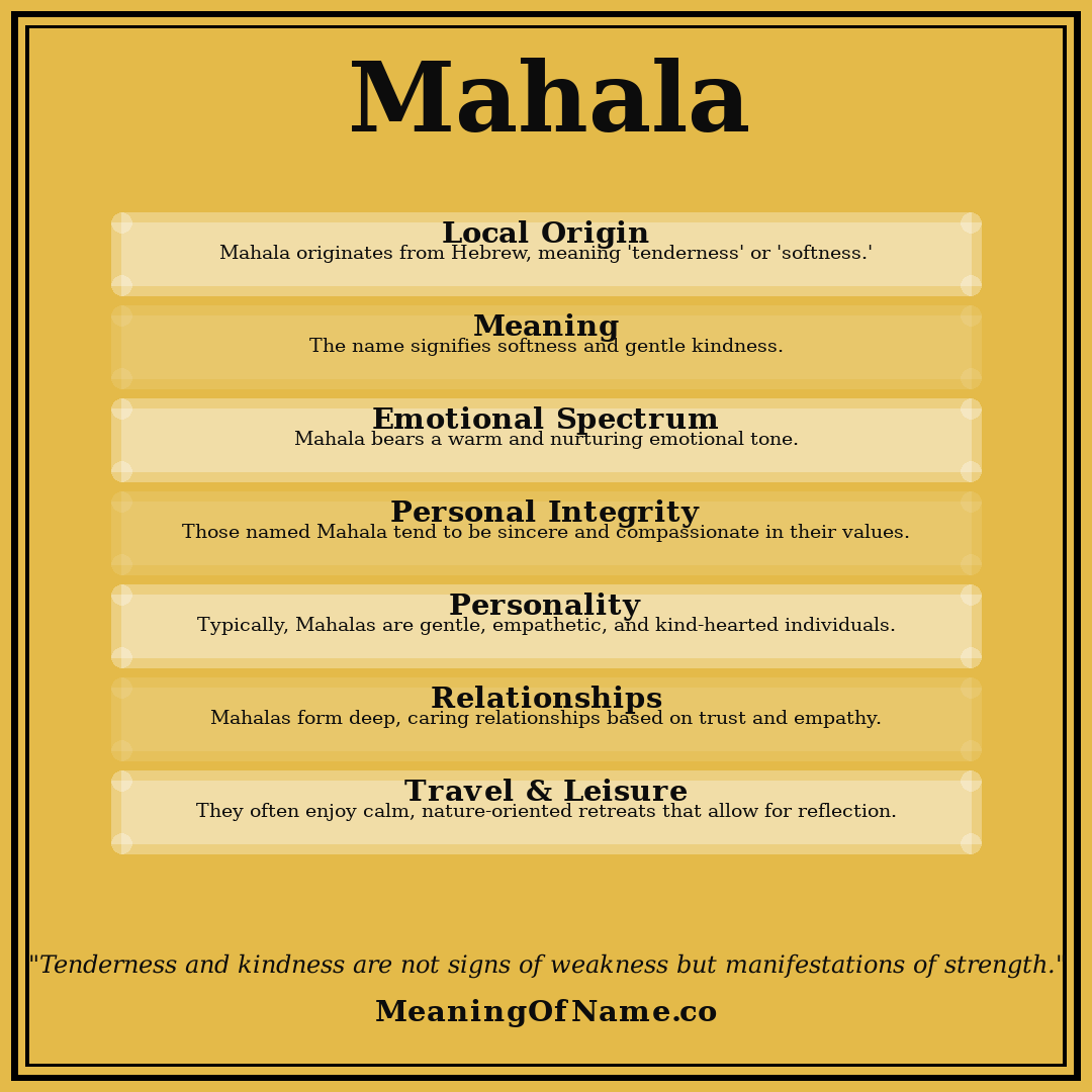 Mahala name meaning poster