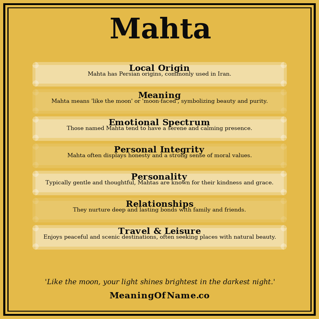 Mahta name meaning poster