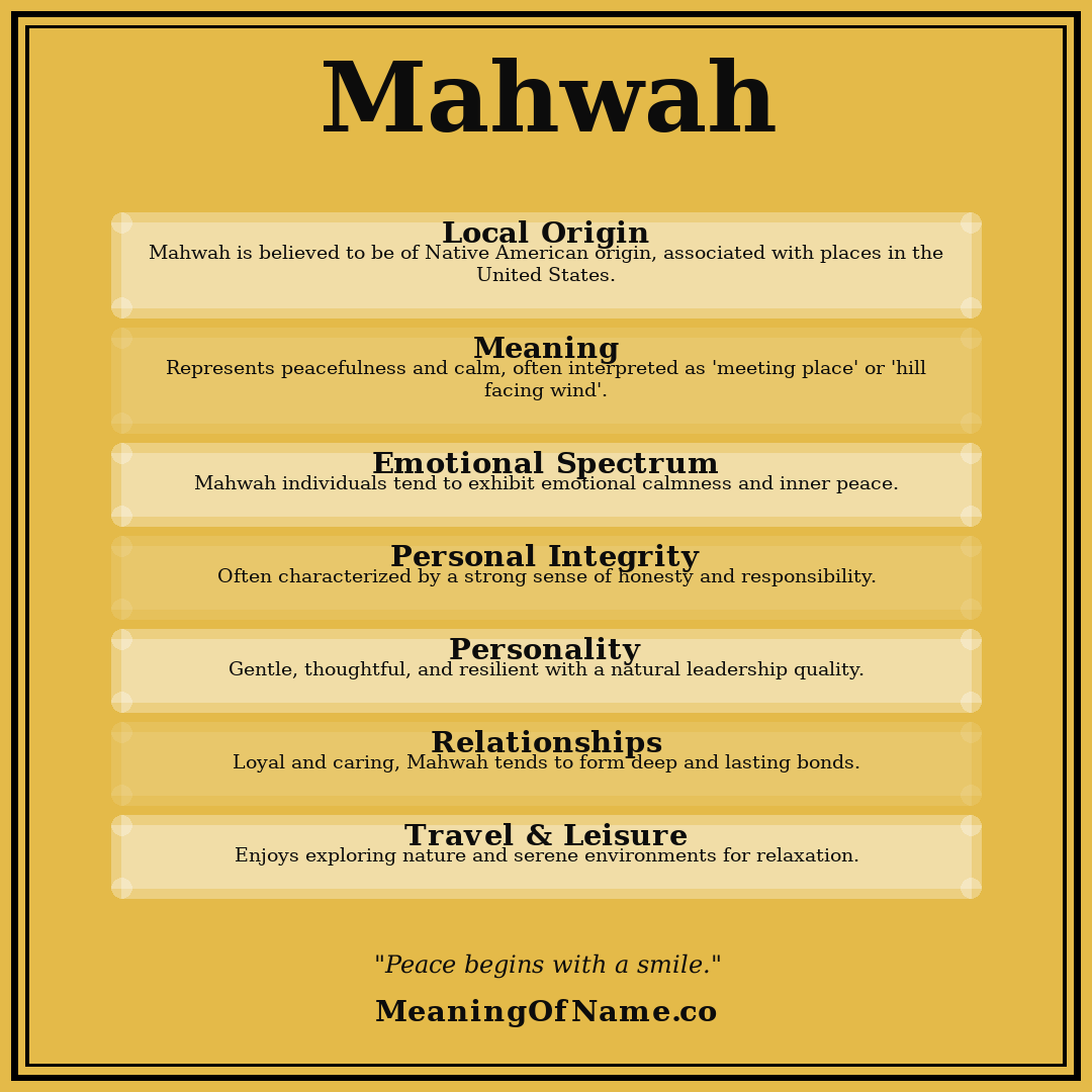 Mahwah name meaning poster