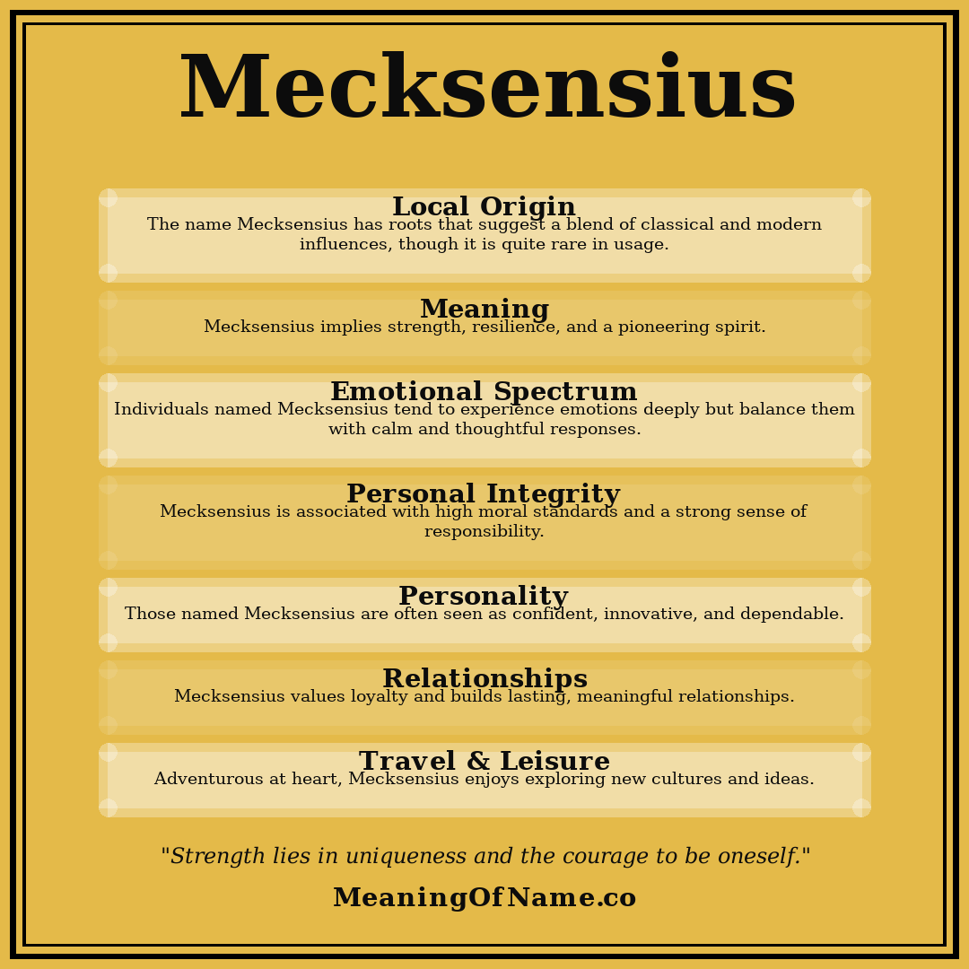 Mecksensius name meaning poster