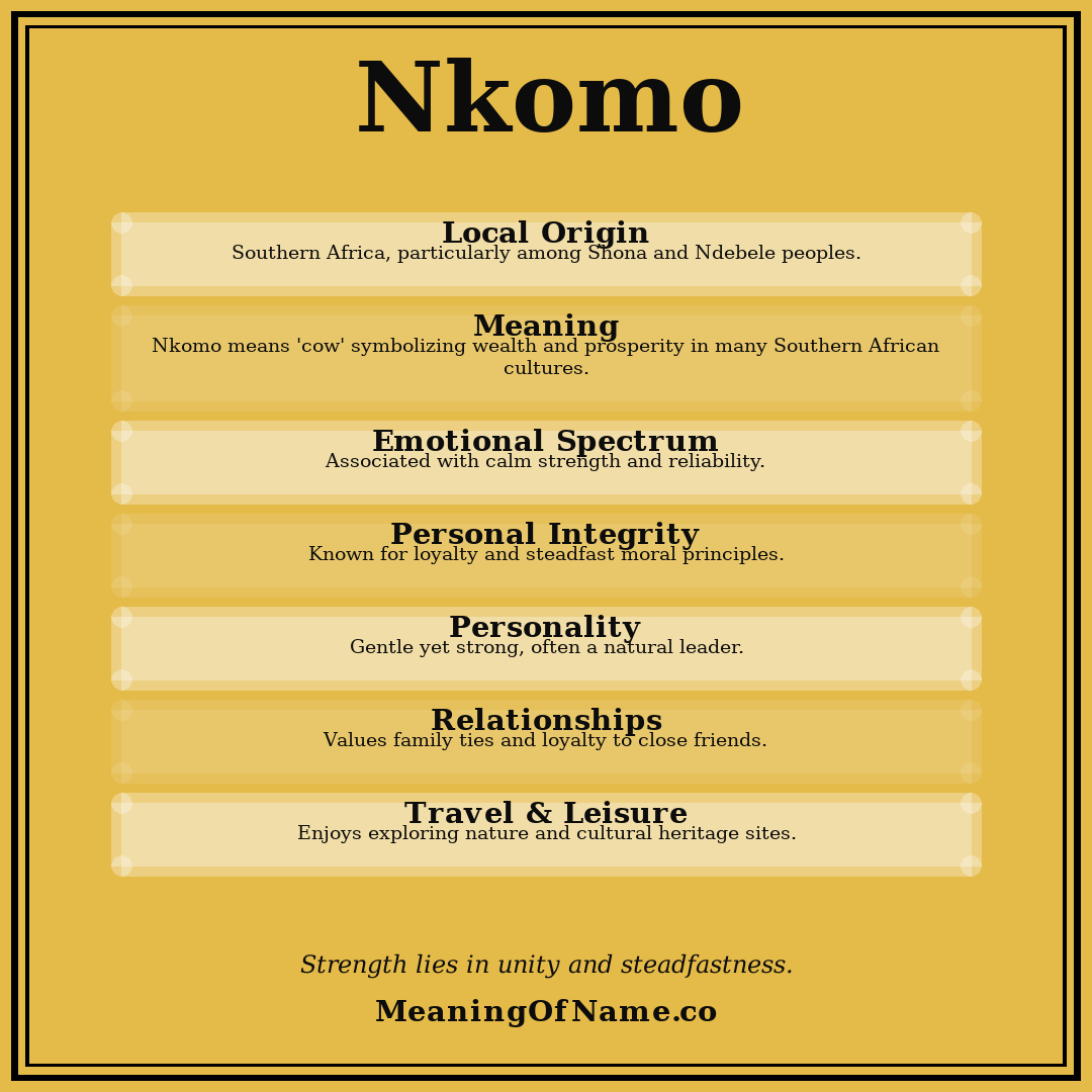 Nkomo name meaning poster