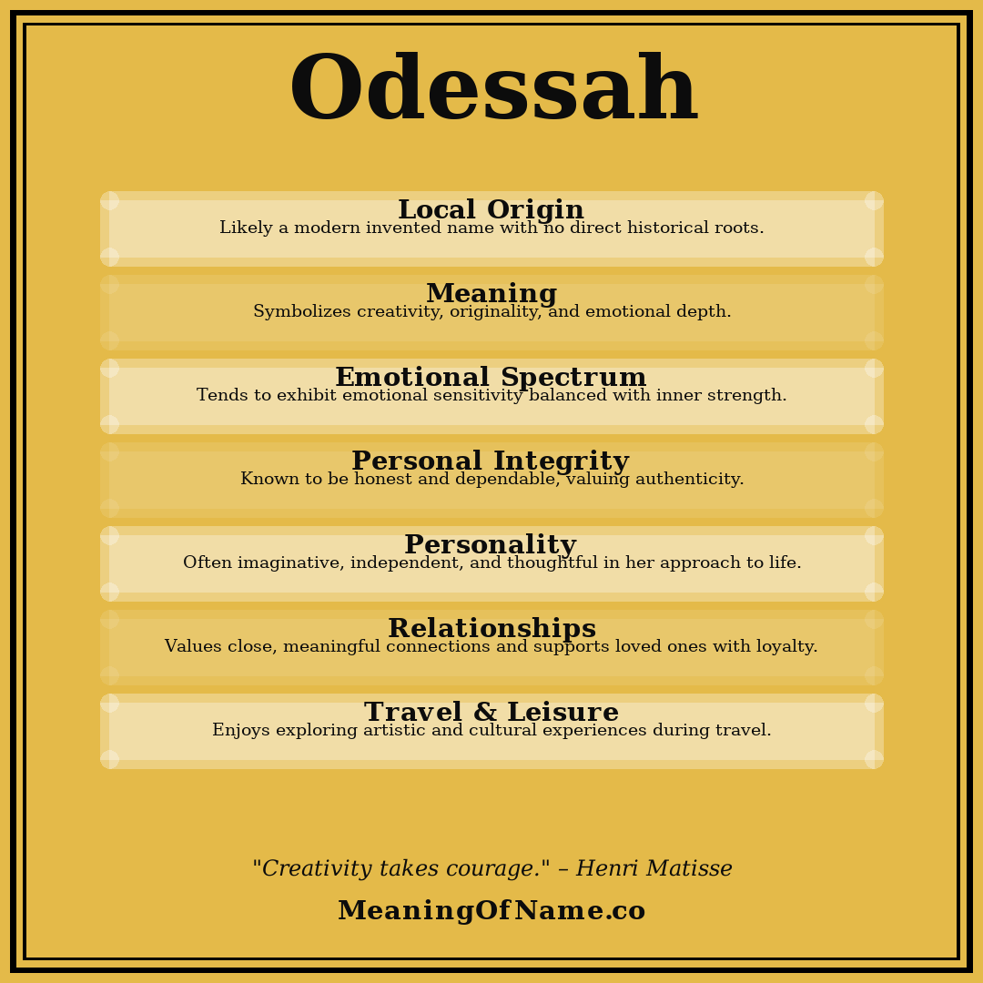 Odessah name meaning poster