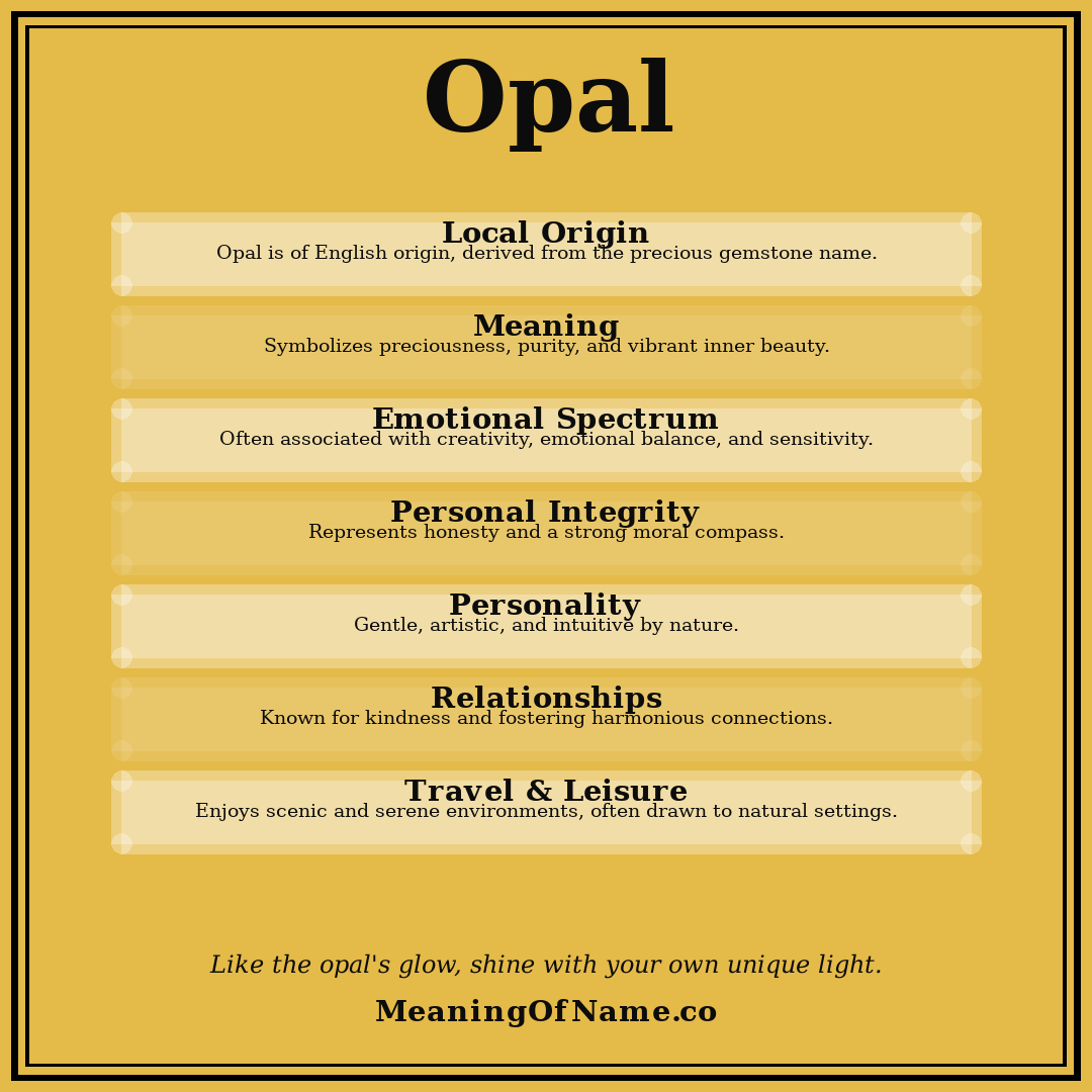 Opal name meaning poster