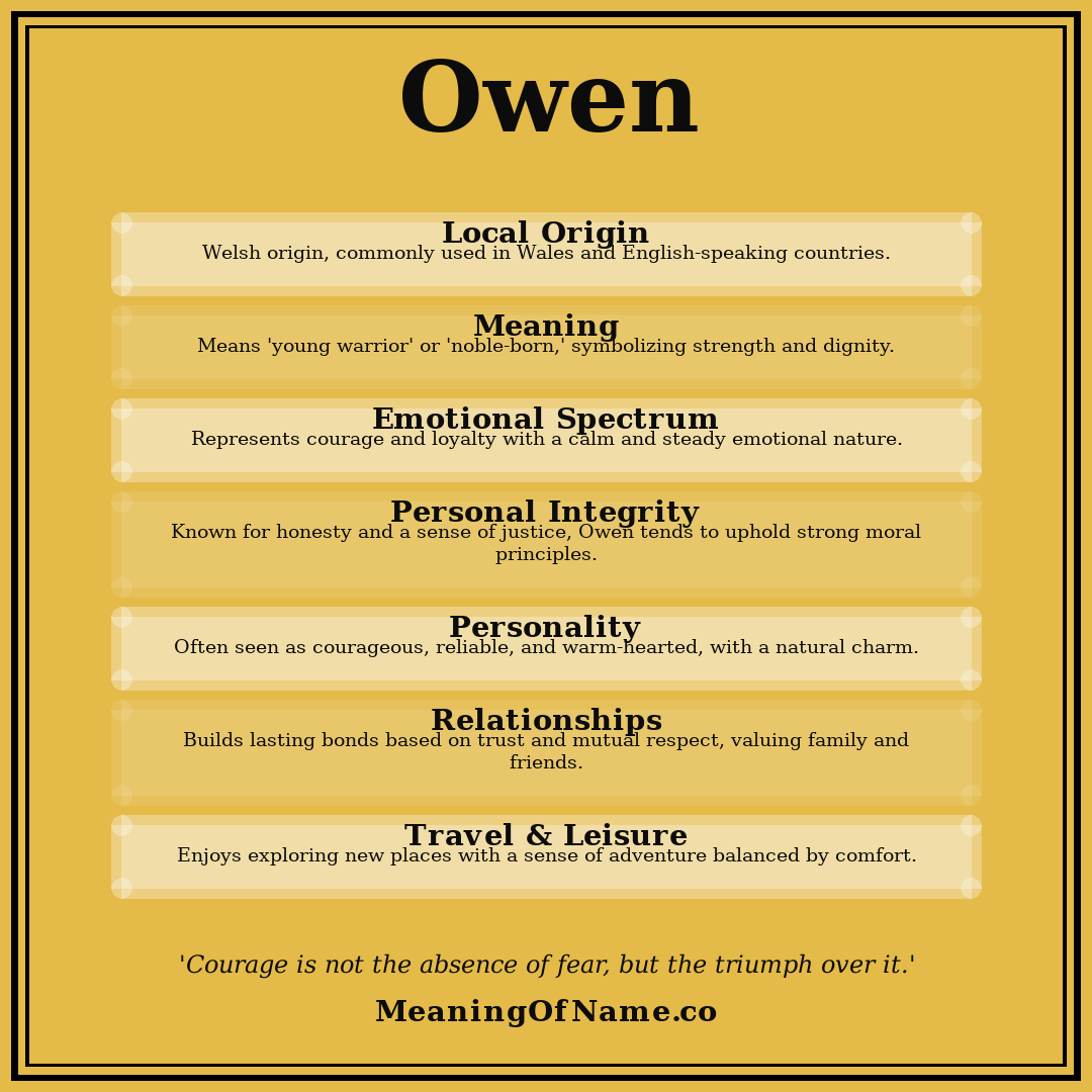 Owen name meaning poster