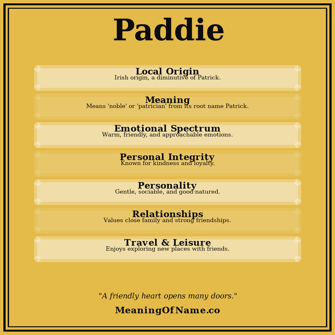 Paddie name meaning poster