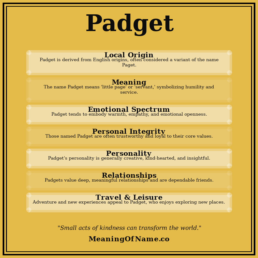 Padget name meaning poster