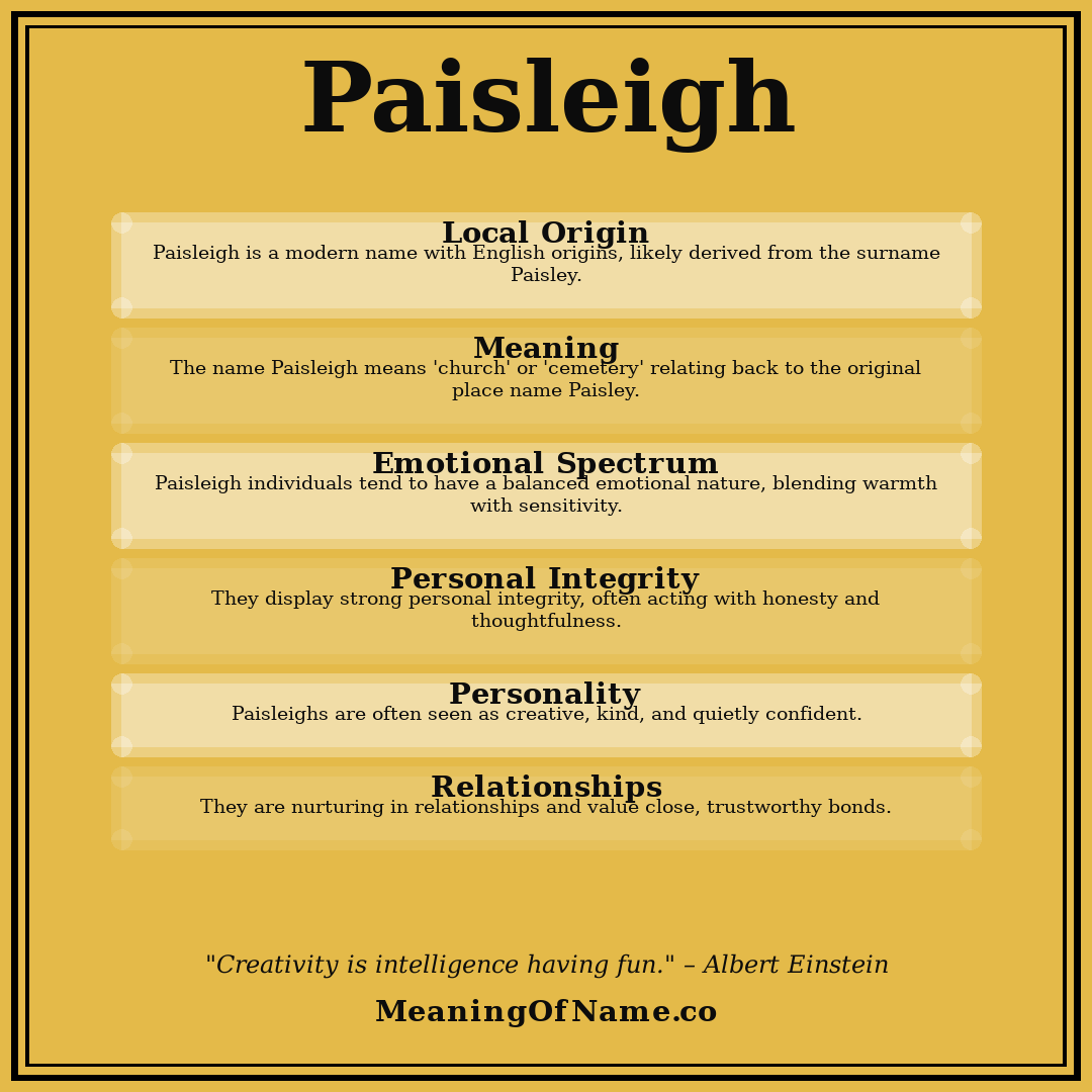 Paisleigh name meaning poster
