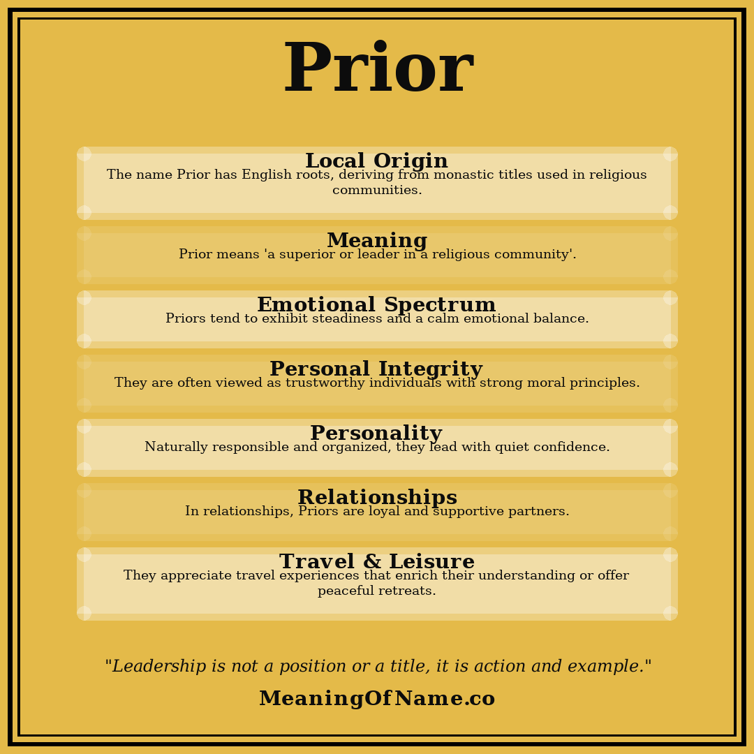 Prior name meaning poster