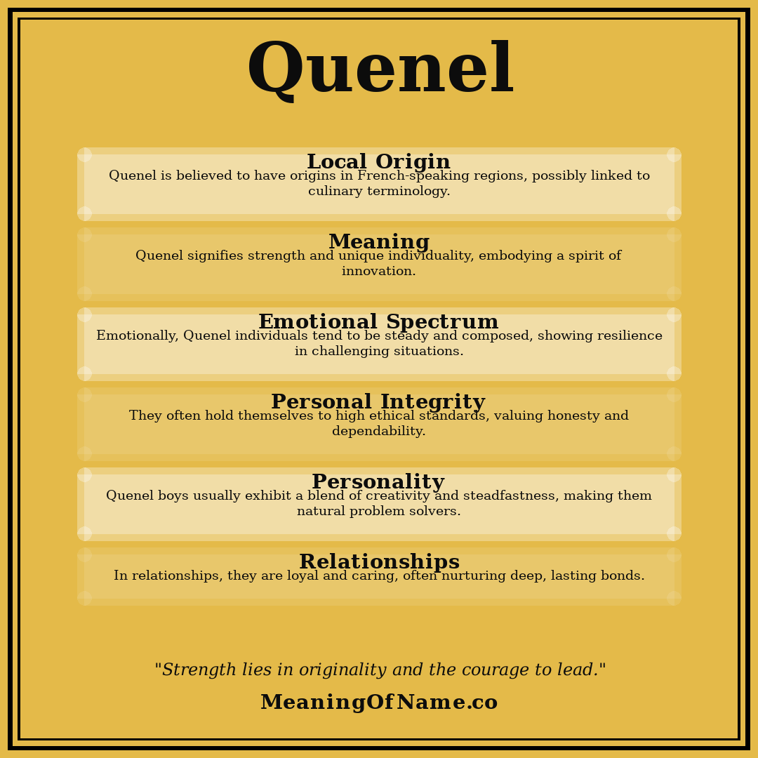 Quenel name meaning poster