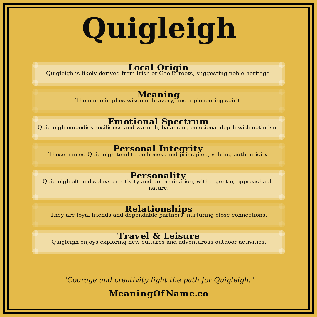 Quigleigh name meaning poster