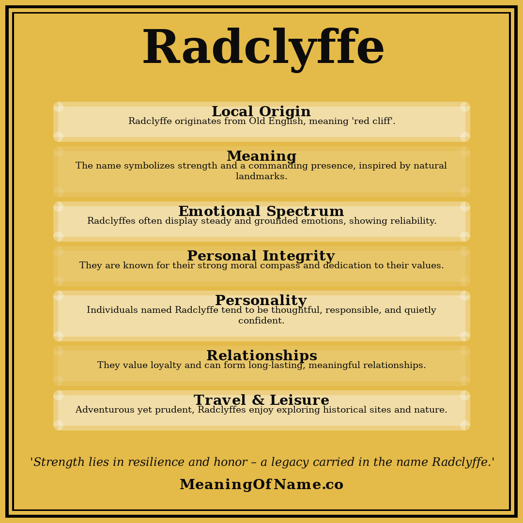 Radclyffe name meaning poster