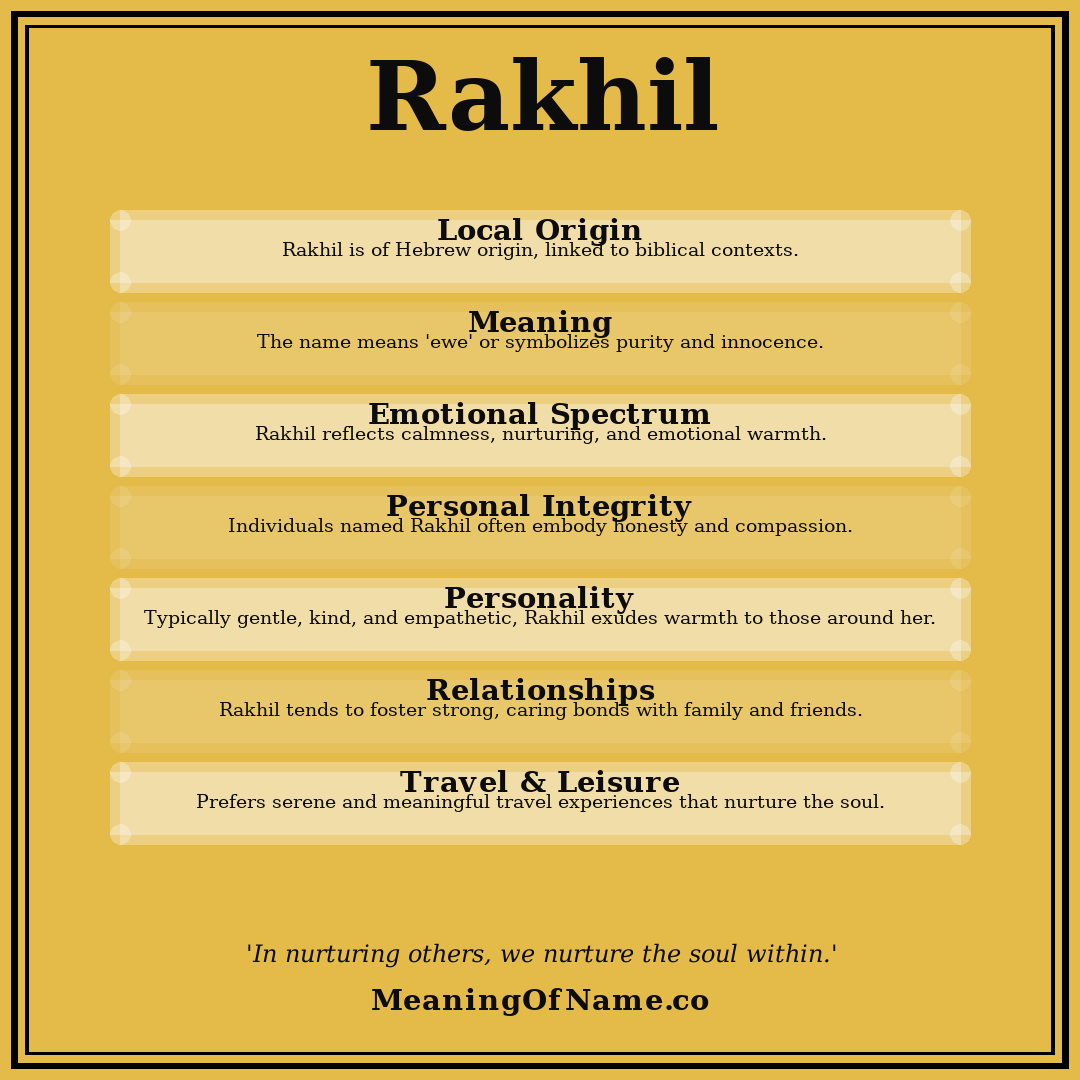 Rakhil name meaning poster