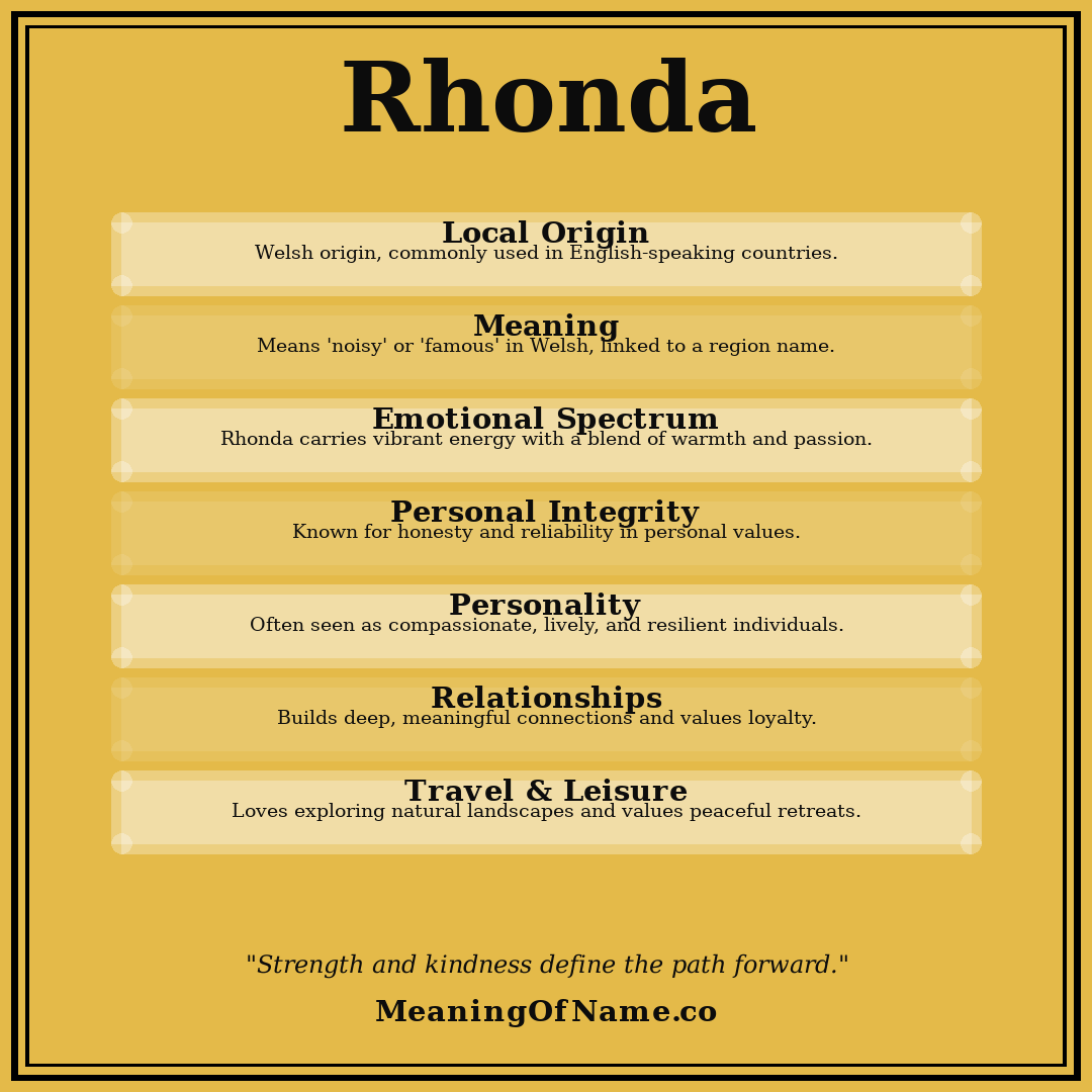 Rhonda name meaning poster