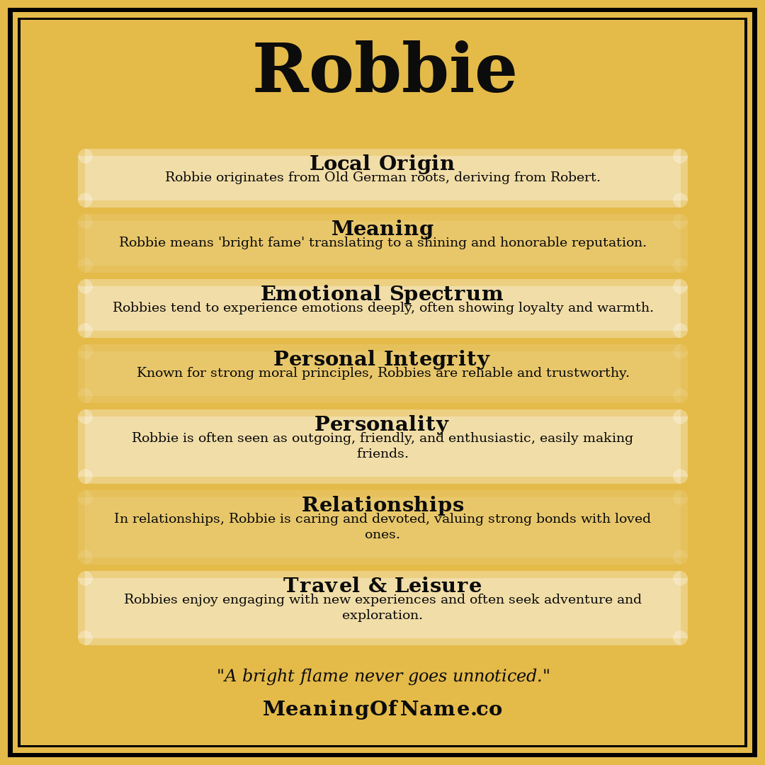Robbie name meaning poster