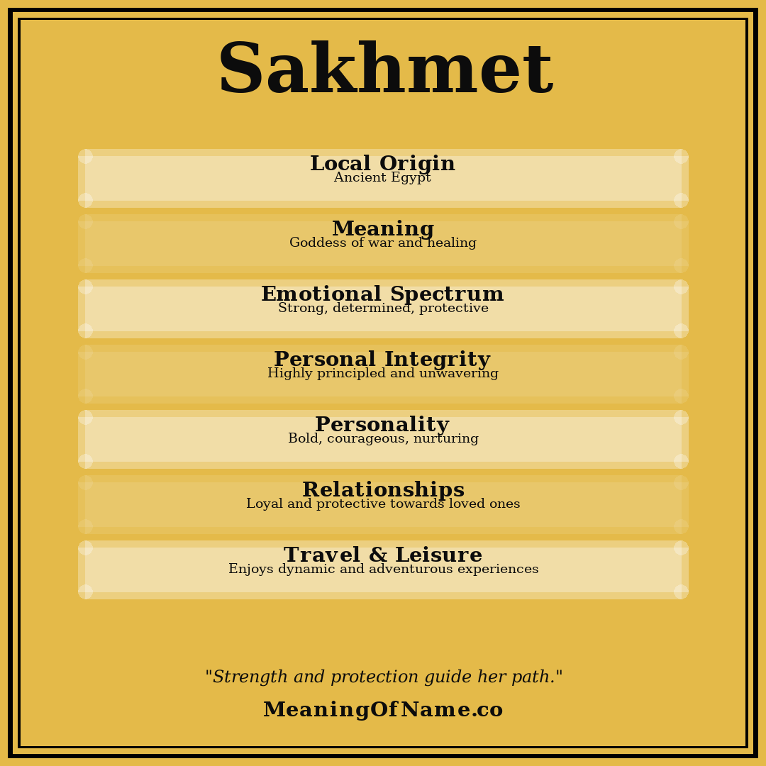 Sakhmet name meaning poster