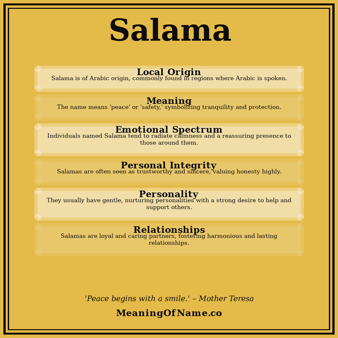 Salama name meaning poster