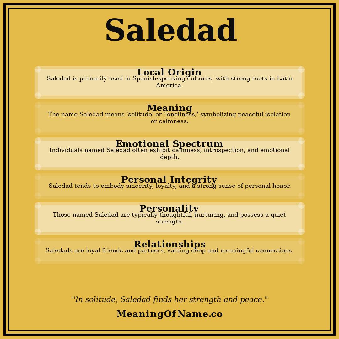 Saledad name meaning poster
