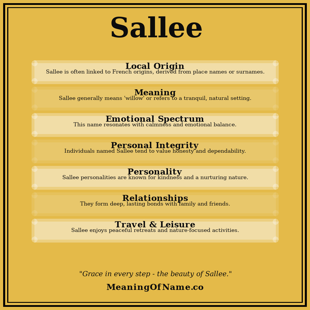 Sallee name meaning poster