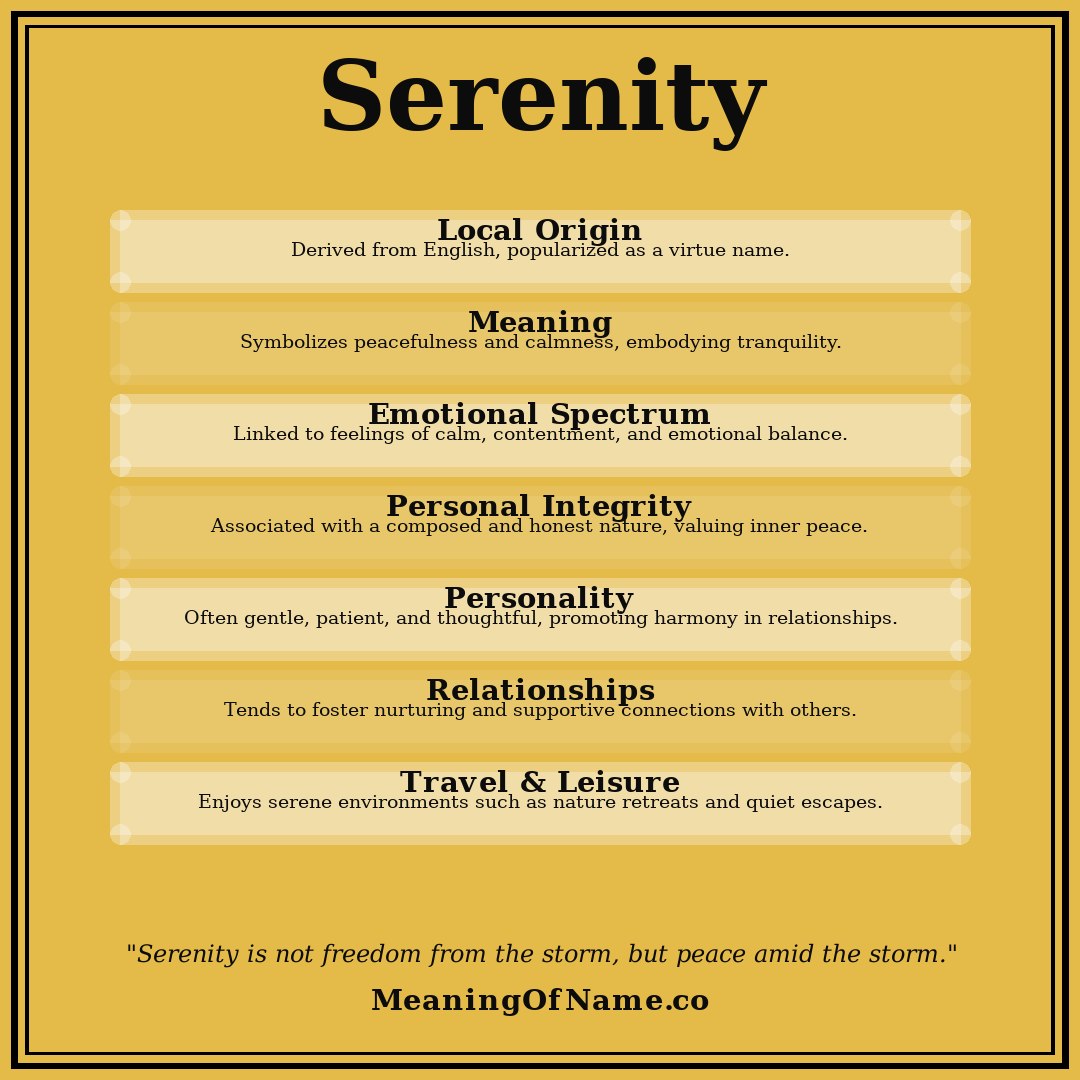 Serenity name meaning poster