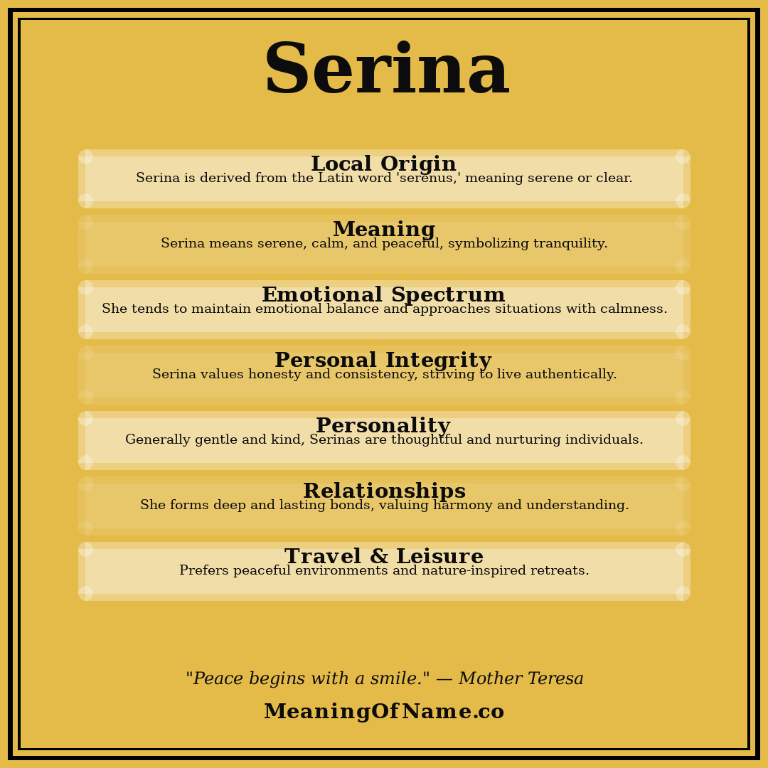 Serina name meaning poster
