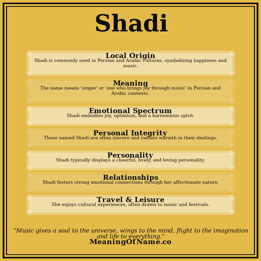Shadi name meaning poster
