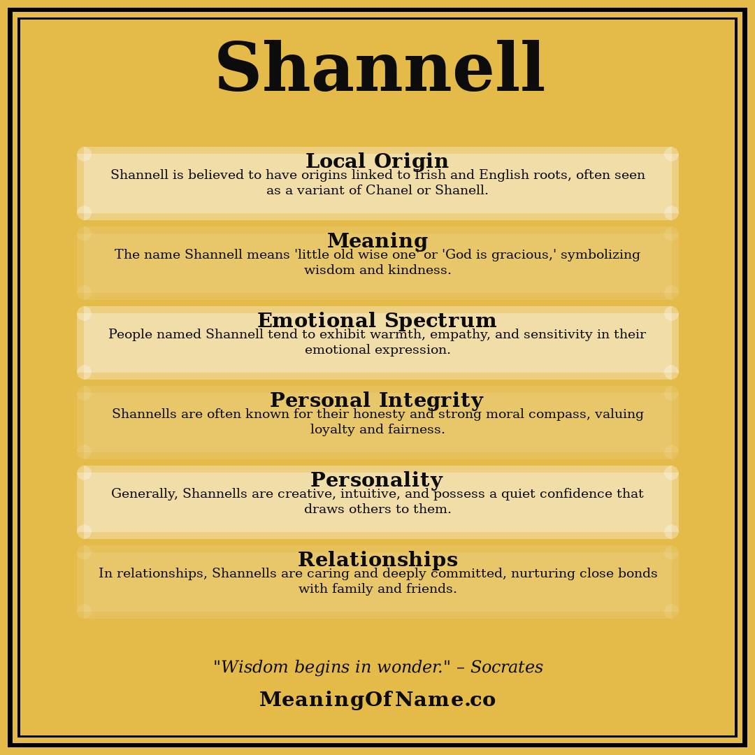 Shannell name meaning poster