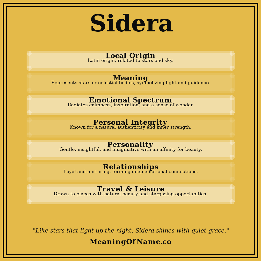 Sidera name meaning poster