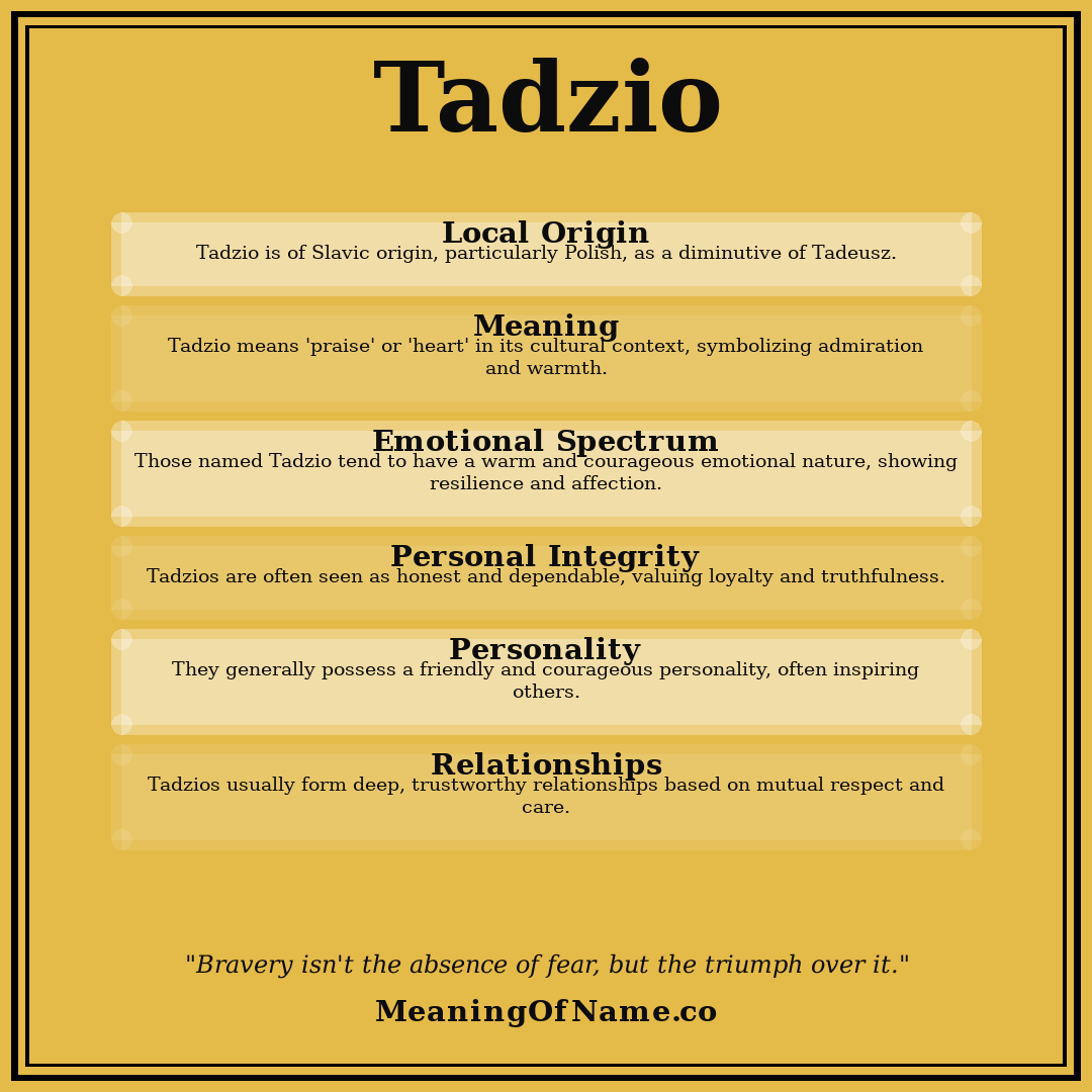 Tadzio name meaning poster