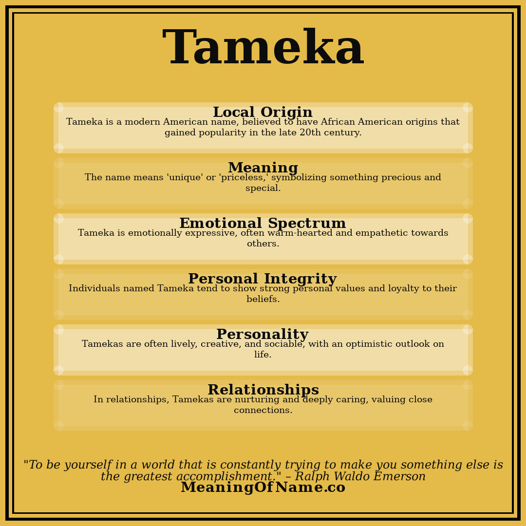 Tameka name meaning poster