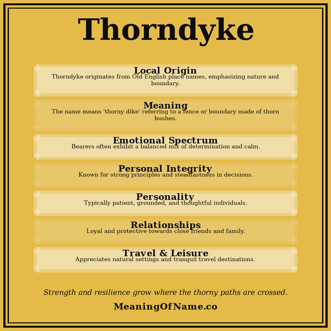 Thorndyke name meaning poster