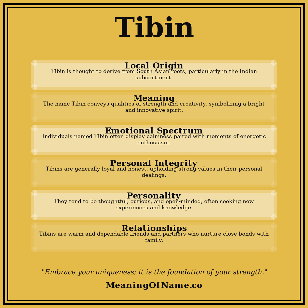 Tibin name meaning poster