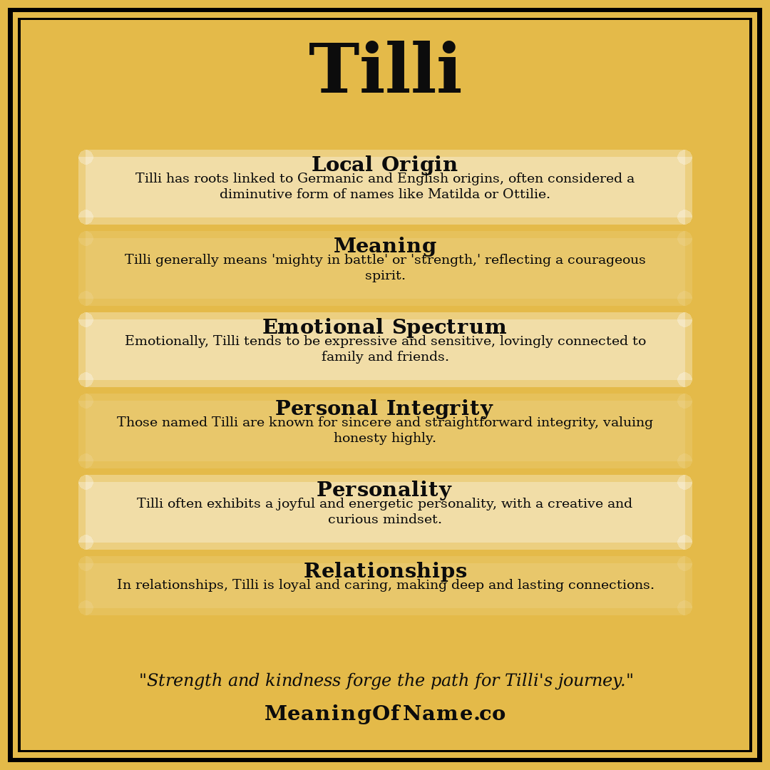 Tilli name meaning poster