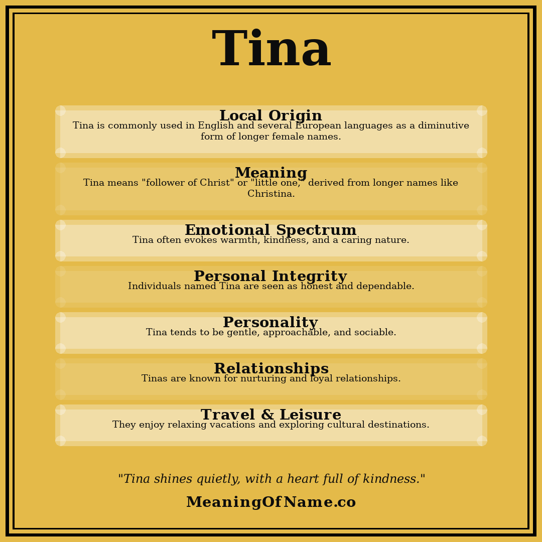 Tina name meaning poster
