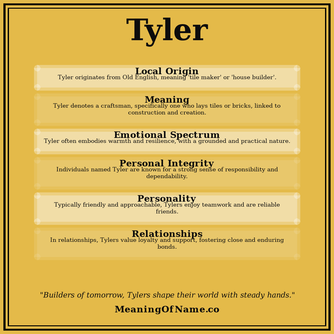 Tyler name meaning poster