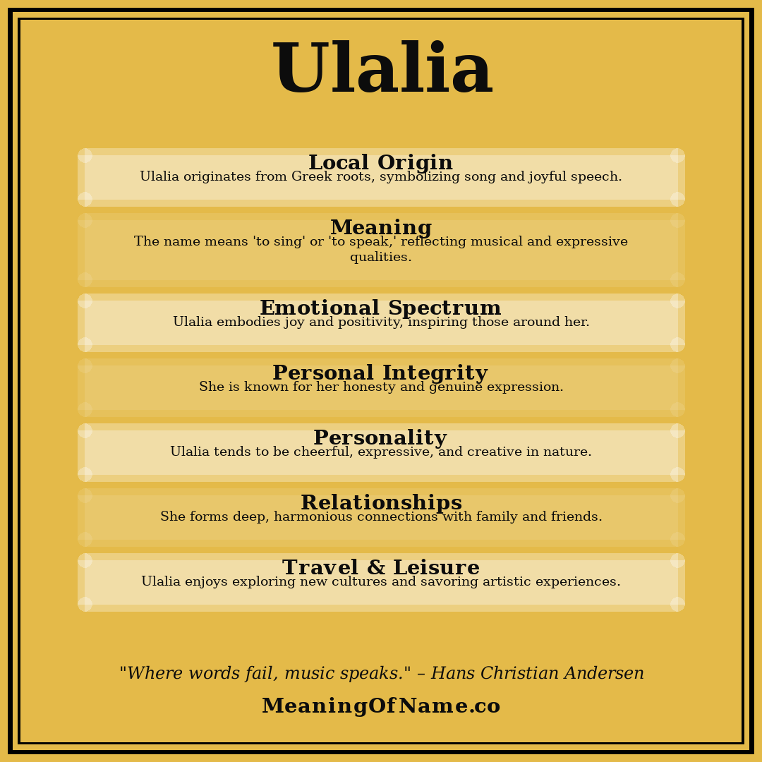 Ulalia name meaning poster