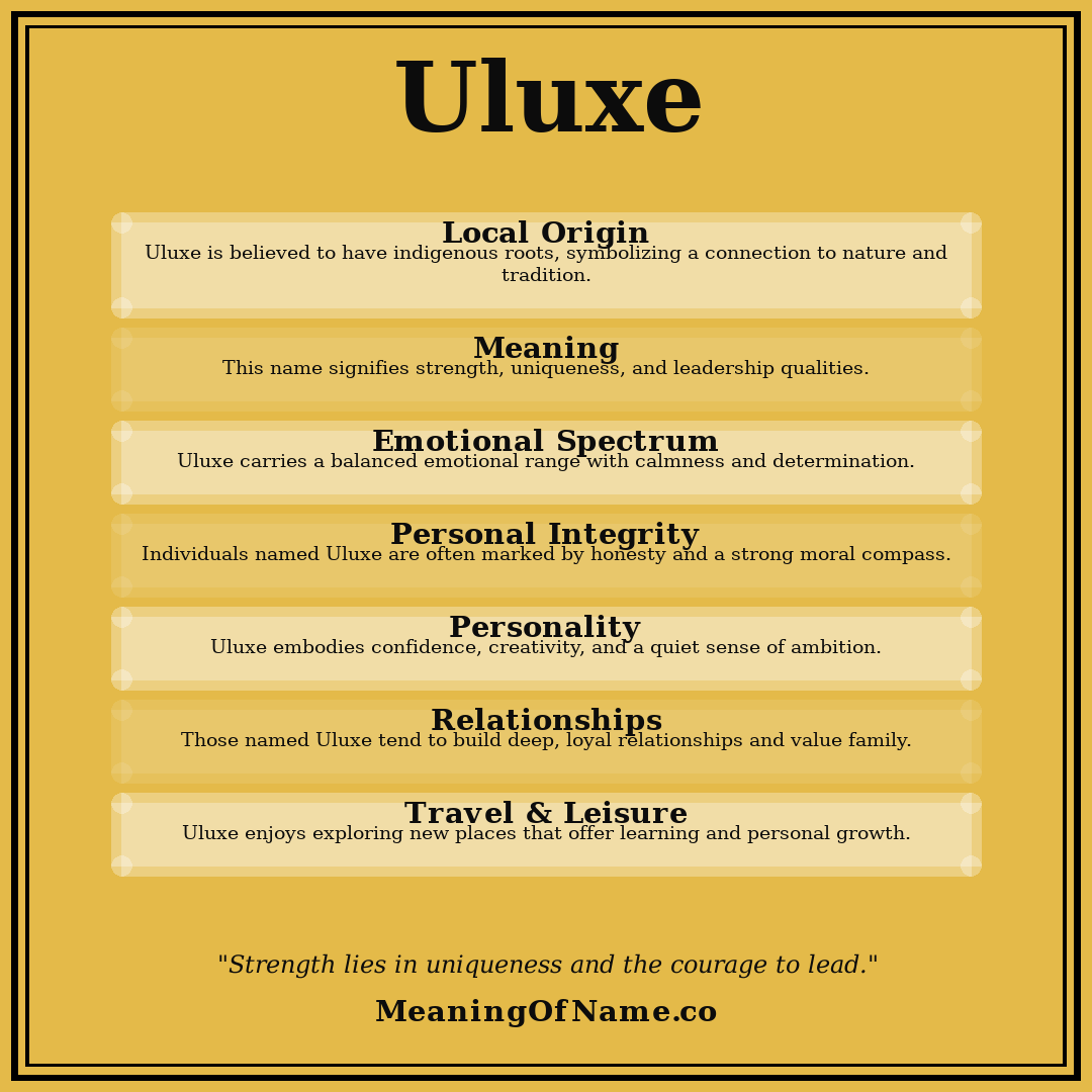 Uluxe name meaning poster