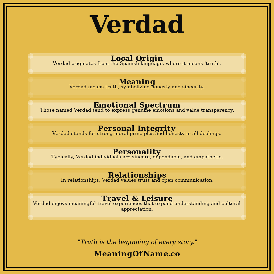 Verdad name meaning poster