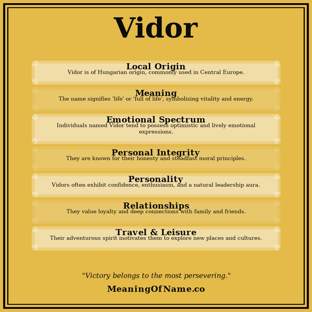 Vidor name meaning poster